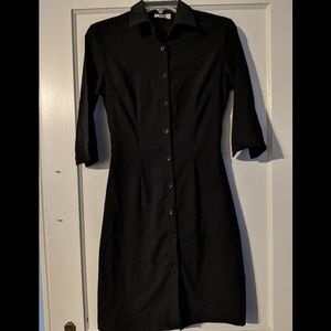 Womens half sleeve button down dress.